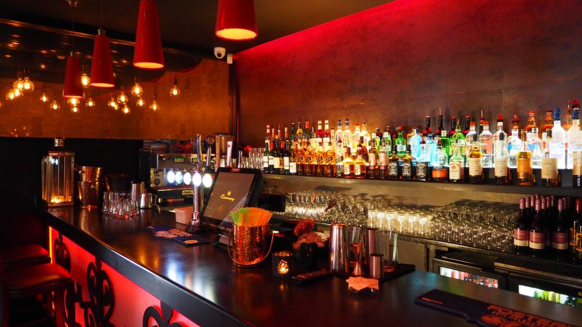 drinks in a bar